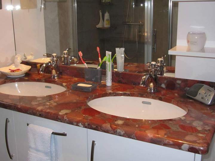 Aménagement salle de bains luxe marbre Chanceaux-sur-Choisille